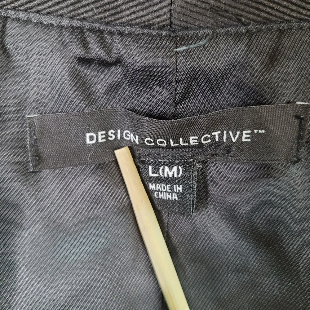 Design Collective Vest Mens Large Black Button Front Polyester Spandex Casual